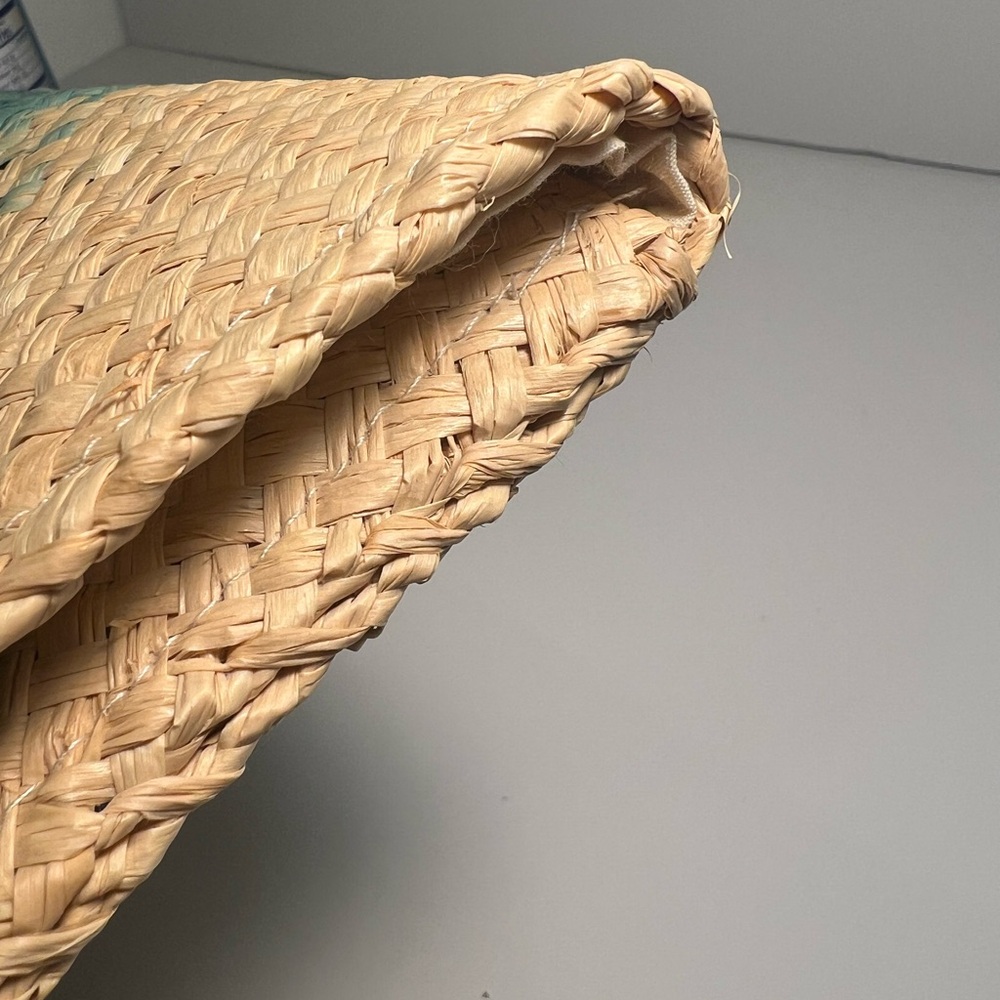 Mar Y Sol Woven Clutch with Blue and Tan Pattern - Picture 15 of 16